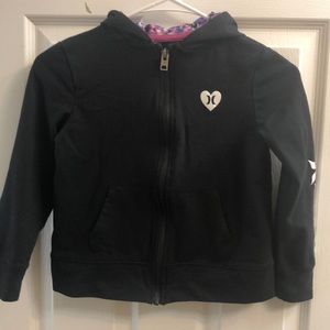 Hurley girls full zip hoodie, size 8